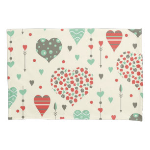 Hearts pattern pillowcase