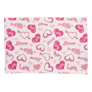Hearts pattern pillowcase