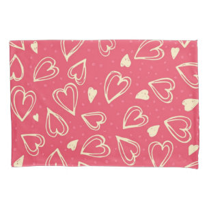 Hearts pattern pillowcase