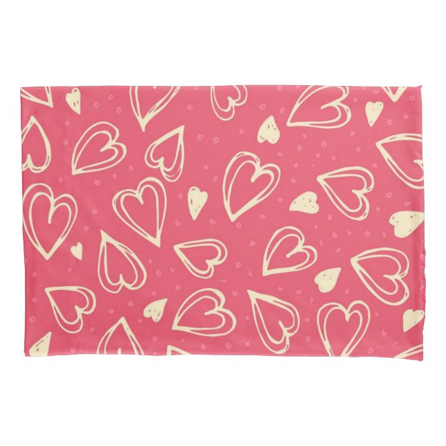 Hearts pattern pillowcase (Front)