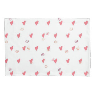 Hearts pattern pillowcase