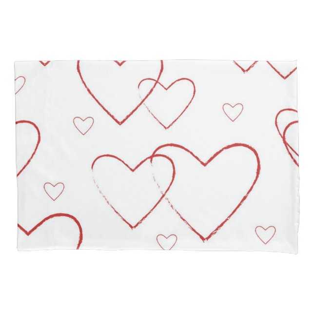 Hearts pattern pillowcase (Front)