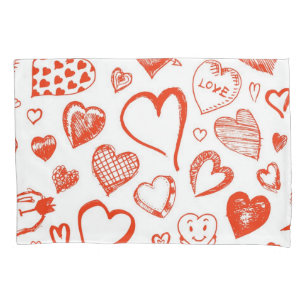 Hearts pattern pillowcase