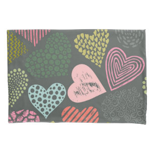Hearts pattern pillowcase
