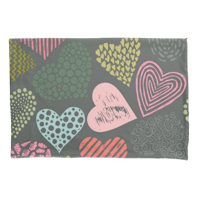 Hearts pattern pillowcase (Front)