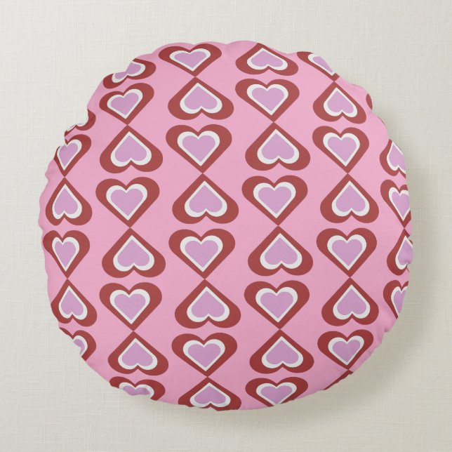 Hearts pattern round cushion (Front)