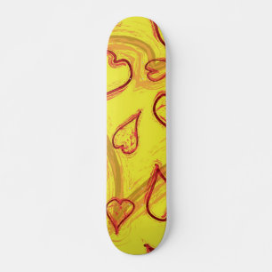 Hearts pattern skateboard