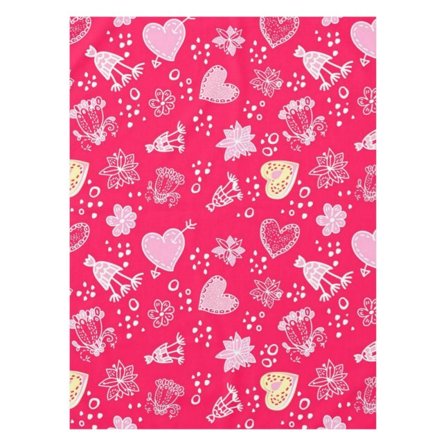 Hearts pattern tablecloth (Front)