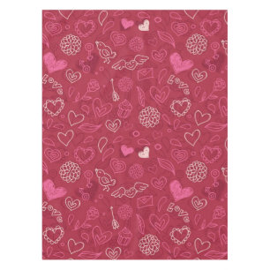 Hearts pattern tablecloth