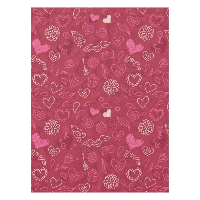 Hearts pattern tablecloth (Front)