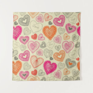 Hearts pattern tapestry