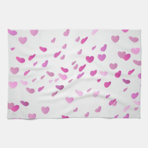 Hearts pattern tea towel