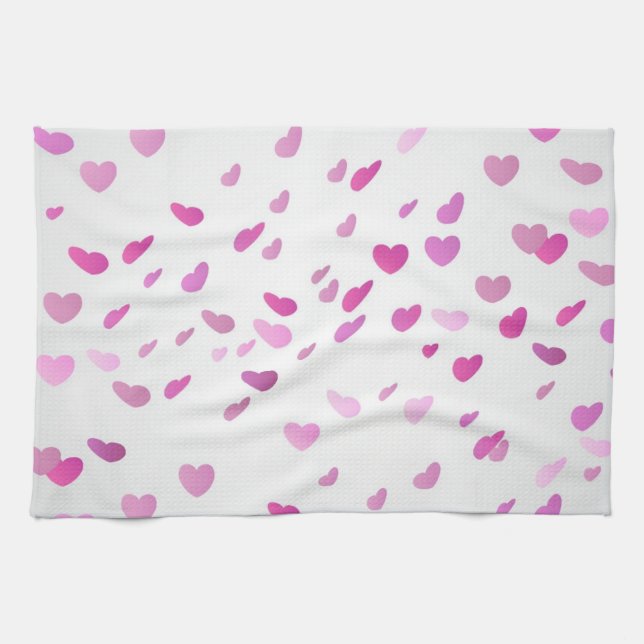 Hearts pattern tea towel (Horizontal)