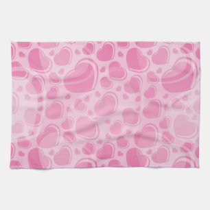 Hearts pattern tea towel