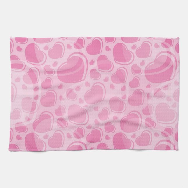 Hearts pattern tea towel (Horizontal)