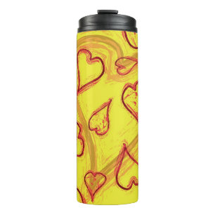 Hearts pattern thermal tumbler