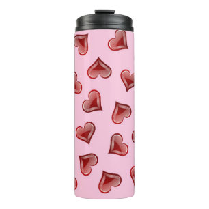Hearts pattern thermal tumbler
