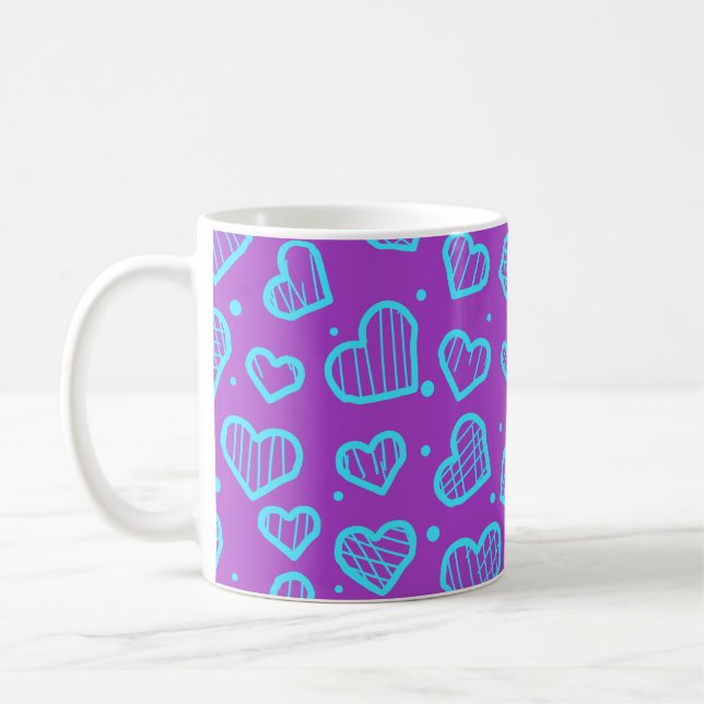 Hearts Pattern - Valentine's Day Inspired Coffee Mug (Left)
