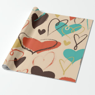 Hearts pattern wrapping paper