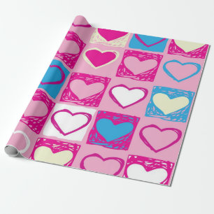 Hearts pattern wrapping paper