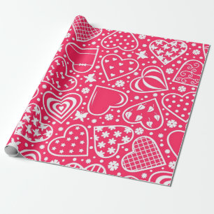 Hearts pattern wrapping paper
