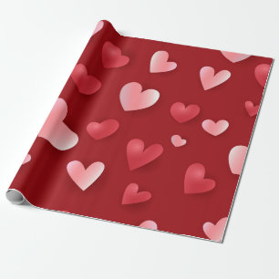 Hearts pattern wrapping paper