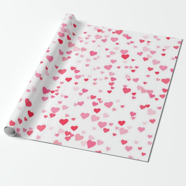 Hearts pattern wrapping paper (Unrolled)