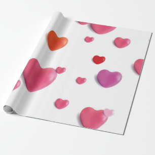 Hearts pattern wrapping paper