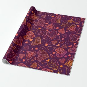 Hearts pattern wrapping paper