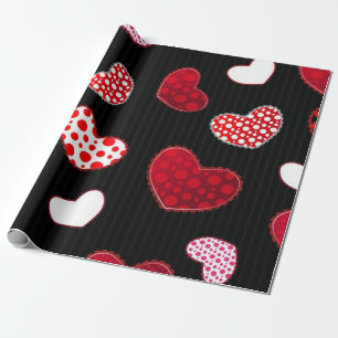 Hearts pattern wrapping paper
