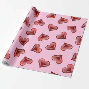 Hearts pattern wrapping paper