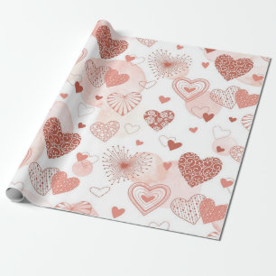 Hearts pattern wrapping paper