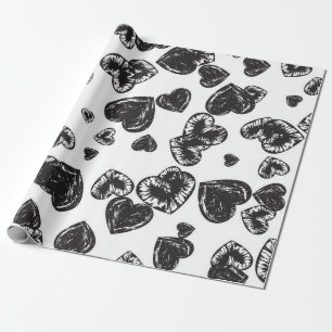 Hearts pattern wrapping paper