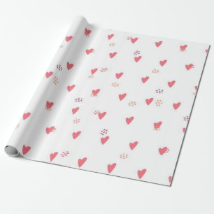 Hearts pattern wrapping paper