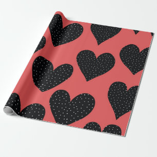 Hearts pattern wrapping paper