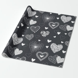 Hearts pattern wrapping paper