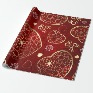Hearts pattern wrapping paper