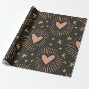 Hearts pattern wrapping paper