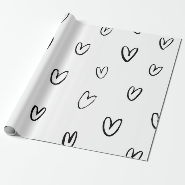 Hearts pattern wrapping paper (Unrolled)