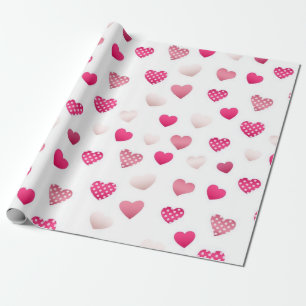 Hearts pattern wrapping paper