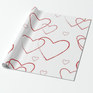 Hearts pattern wrapping paper