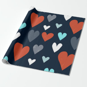 Hearts pattern wrapping paper
