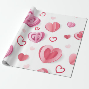 Hearts pattern wrapping paper