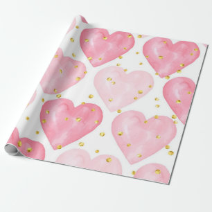 Hearts pattern wrapping paper