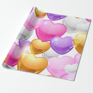 Hearts pattern wrapping paper