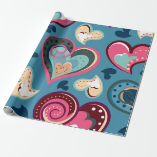 Hearts pattern wrapping paper