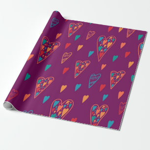 Hearts pattern wrapping paper
