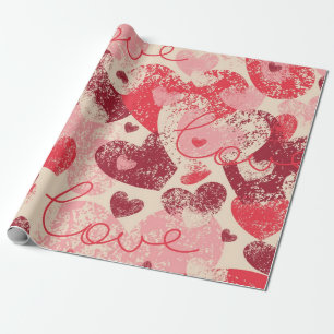 Hearts pattern wrapping paper