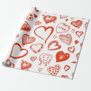 Hearts pattern wrapping paper