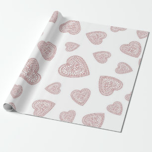 Hearts pattern wrapping paper
